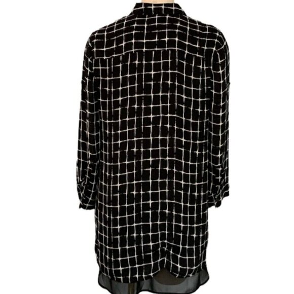 Chico's Black Label Grid Pattern Tunic Top Sz 0 (S/4) #2E - Picture 9 of 14